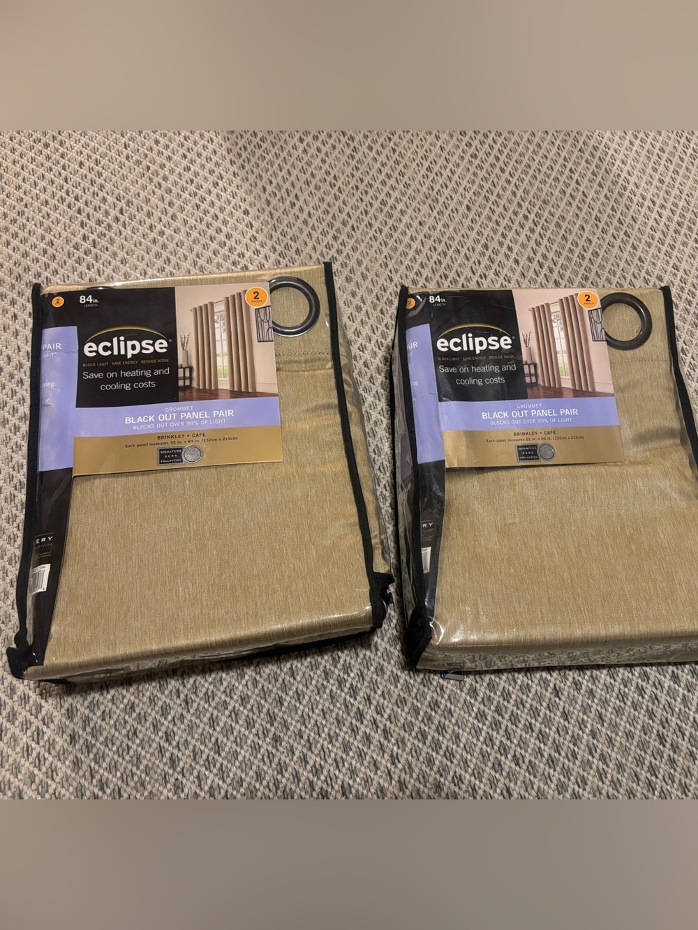 NEW Set of 2 Blackout Curtains in color Cafe 52x84 inches